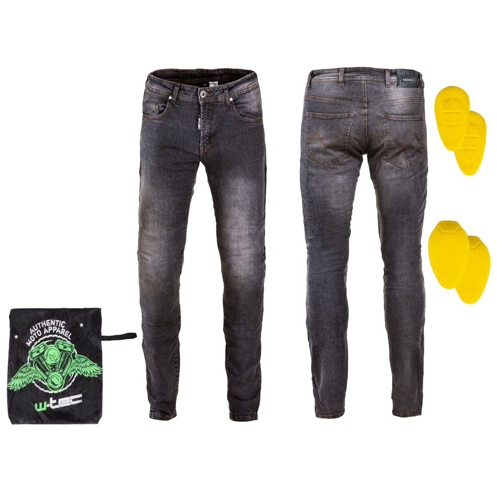 Pánské moto jeansy W-TEC Kancelor šedá - L