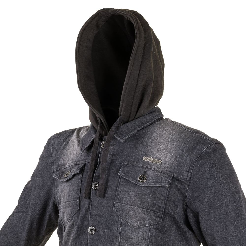 Pánská jeansová letní moto bunda W-TEC Kafec s kapucí černá 5XL (obrázek 10)