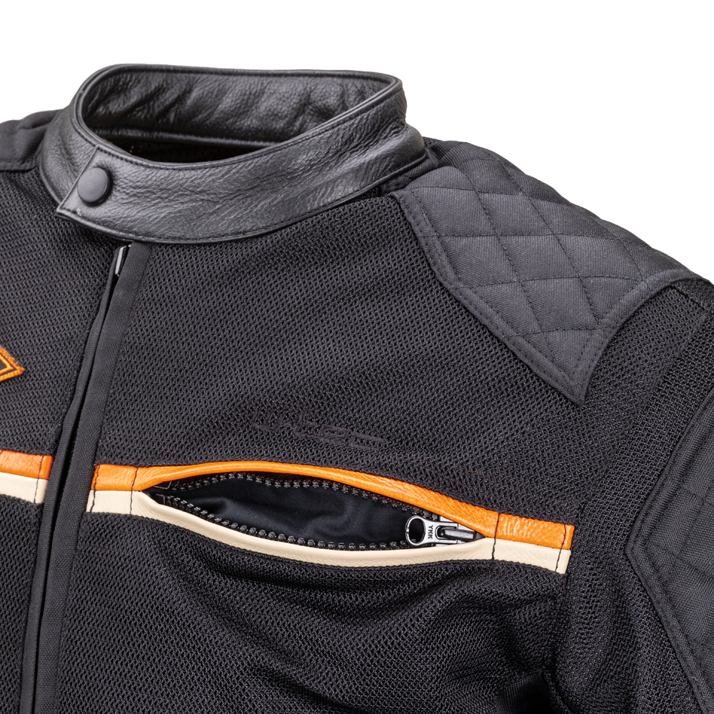 Letní moto bunda W-TEC 2Stripe černo-béžovo-oranžová M (obrázek 9)