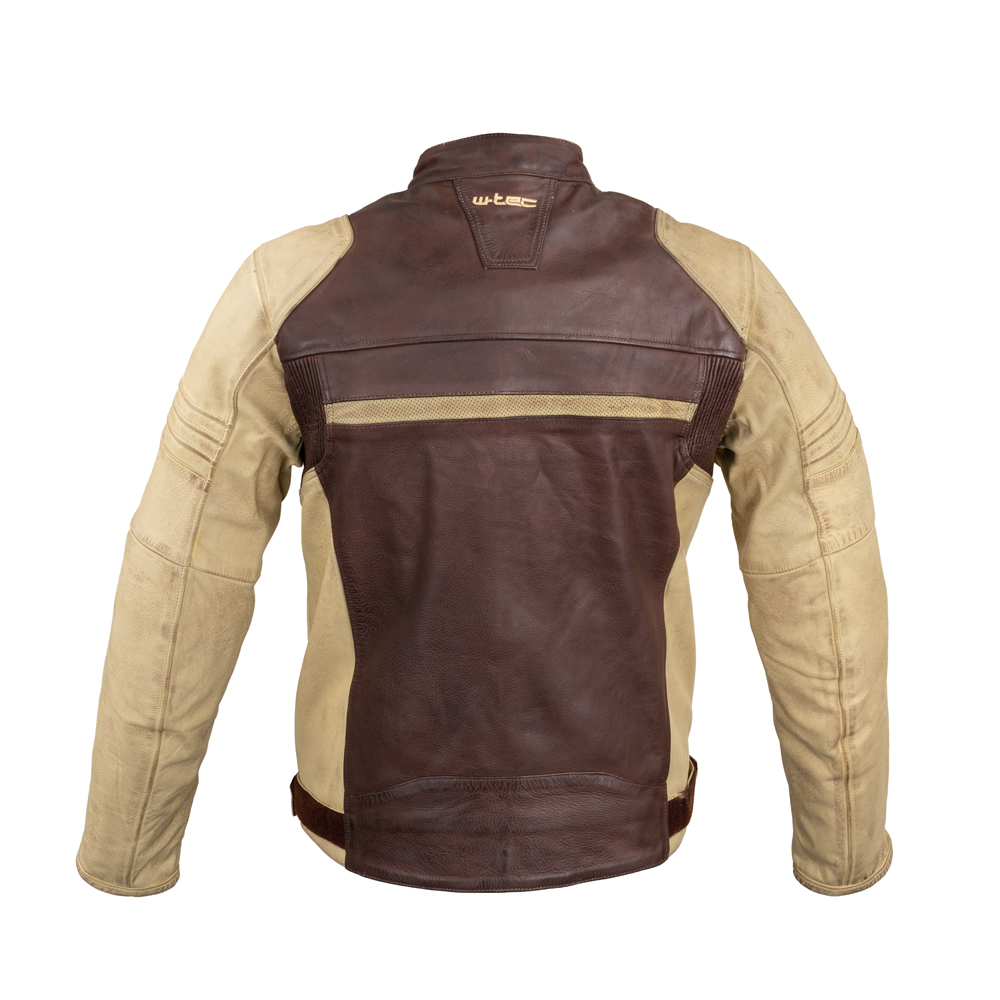 Pánská kožená moto bunda W-TEC Retro černo-hnědo-béžová 5XL (obrázek 7)