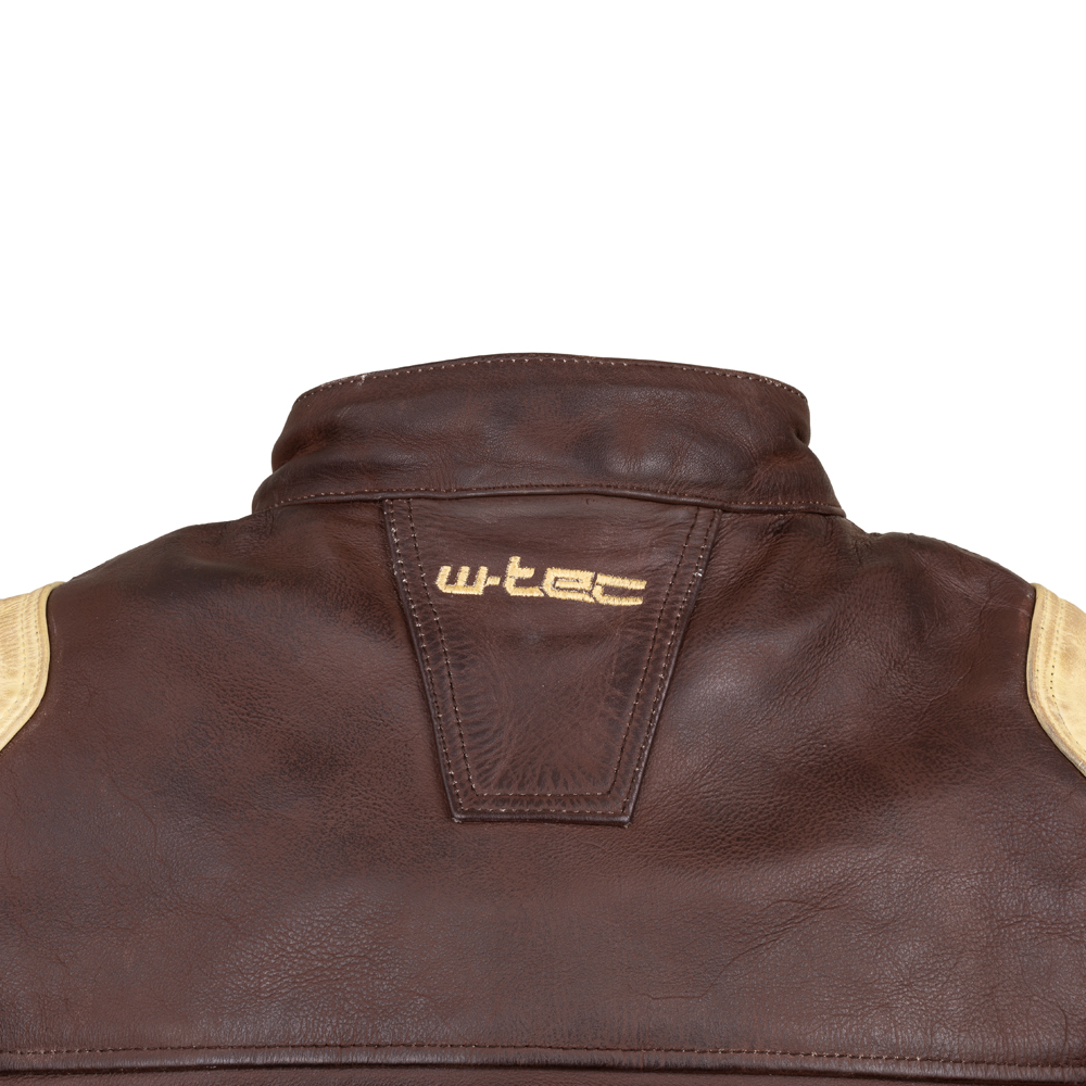 Pánská kožená moto bunda W-TEC Retro černo-hnědo-béžová 5XL (obrázek 10)