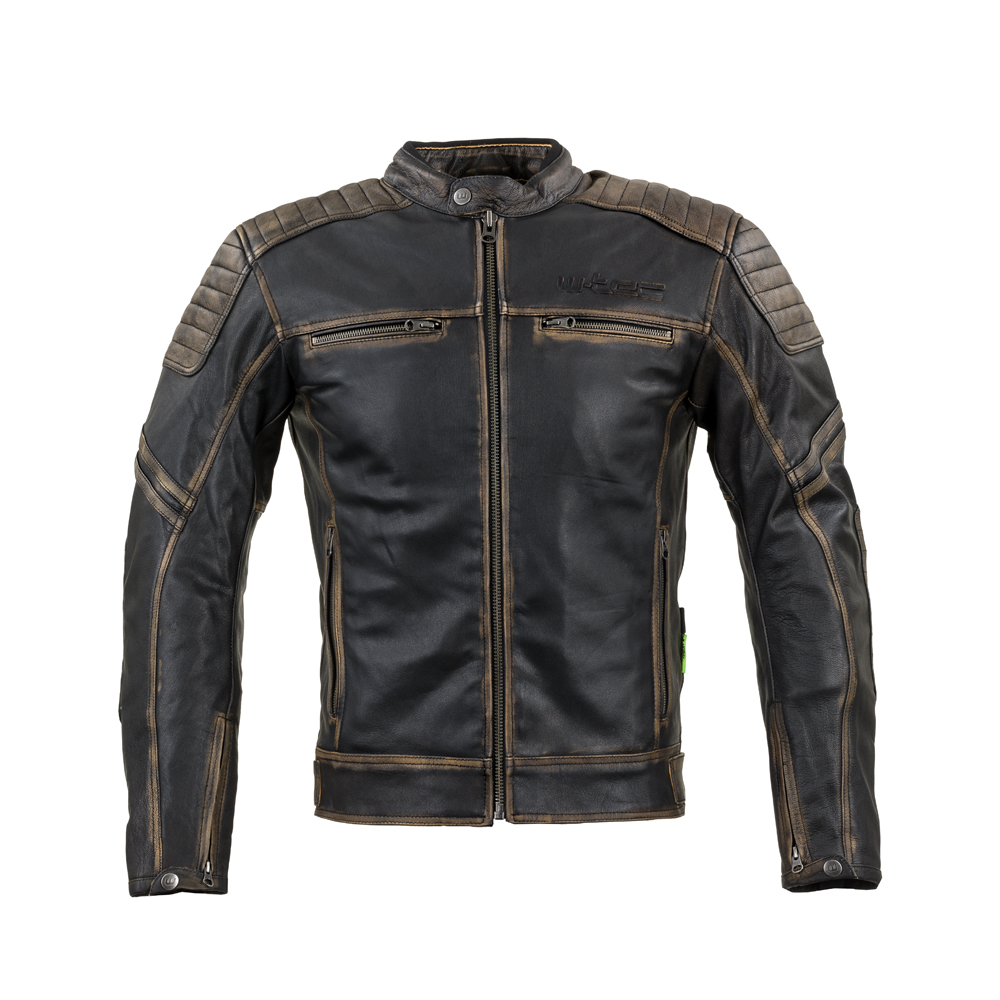 Kožená moto bunda W-TEC Mungelli vintage hnědá - XL