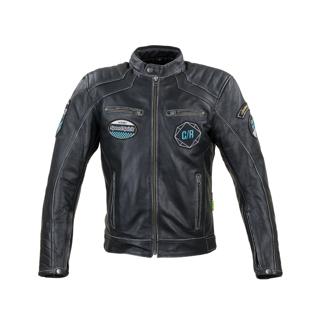 Kožená moto bunda W-TEC Losial černá - 4XL