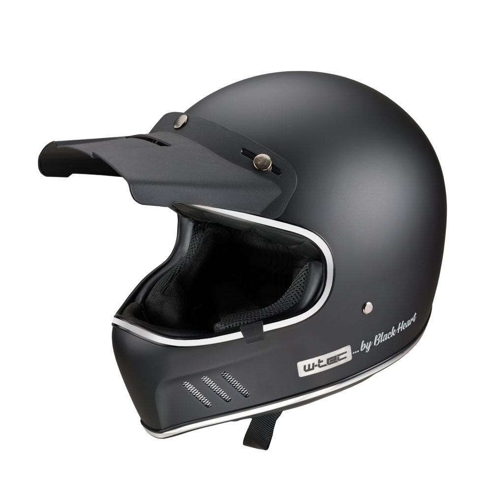 Levně Moto přilba W-TEC Black Heart Retron Simple Black M (57-58)