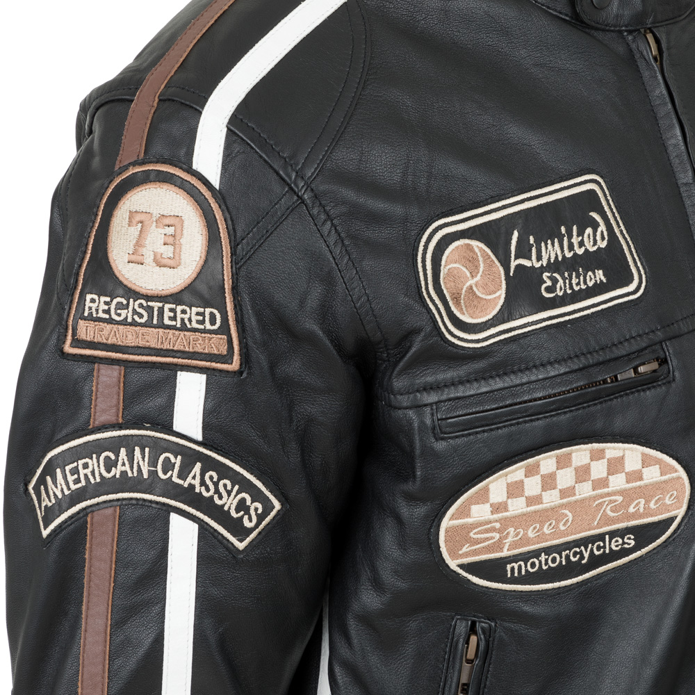 Pánská kožená moto bunda W-TEC Sheawen Black černá L (obrázek 8)