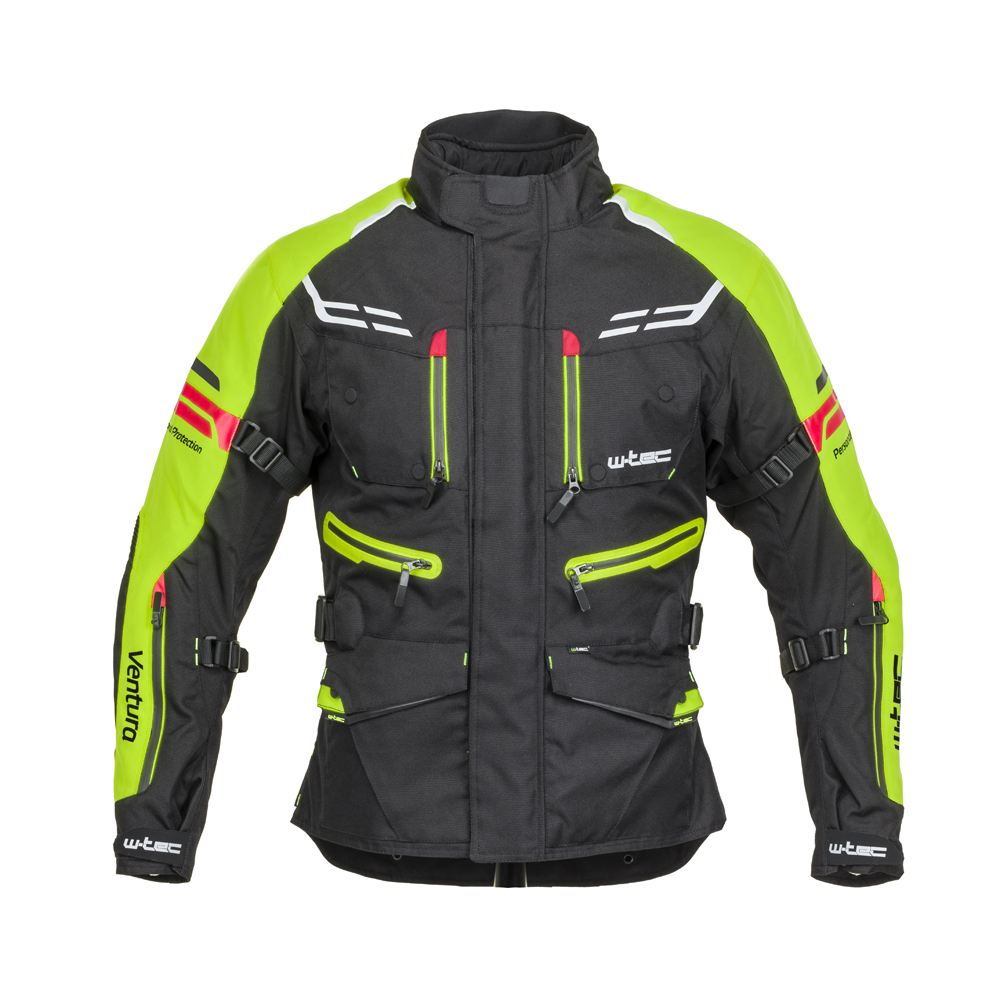 Pánská moto bunda W-TEC Ventura černá-fluo žlutá - M