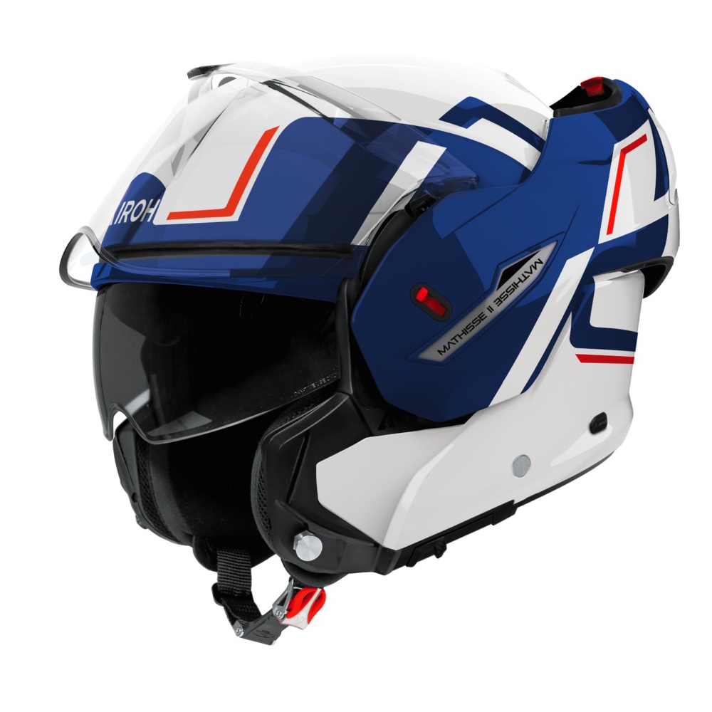 Překlopná přilba AIROH MATHISSE 2 Genius P/J modro-červená lesklá 3XL
