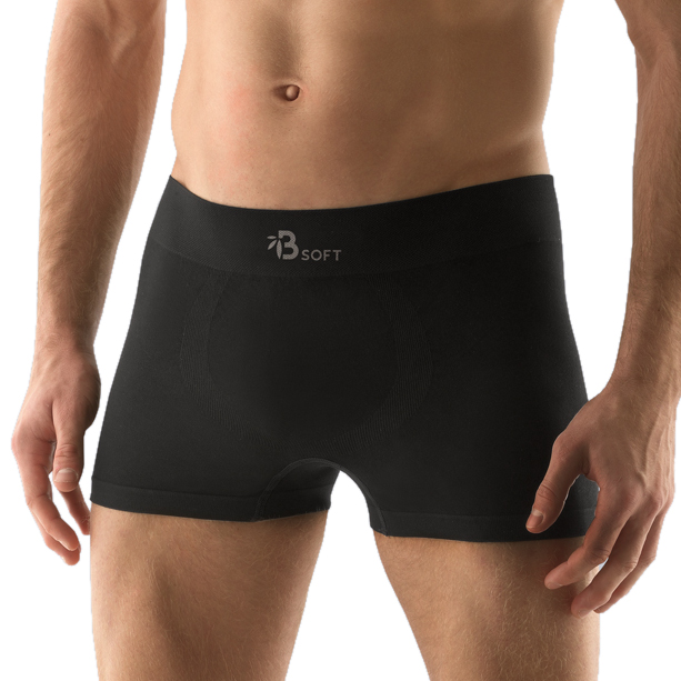 Levně Boxerky s kratší nohavičkou Bamboo Soft černá M/L