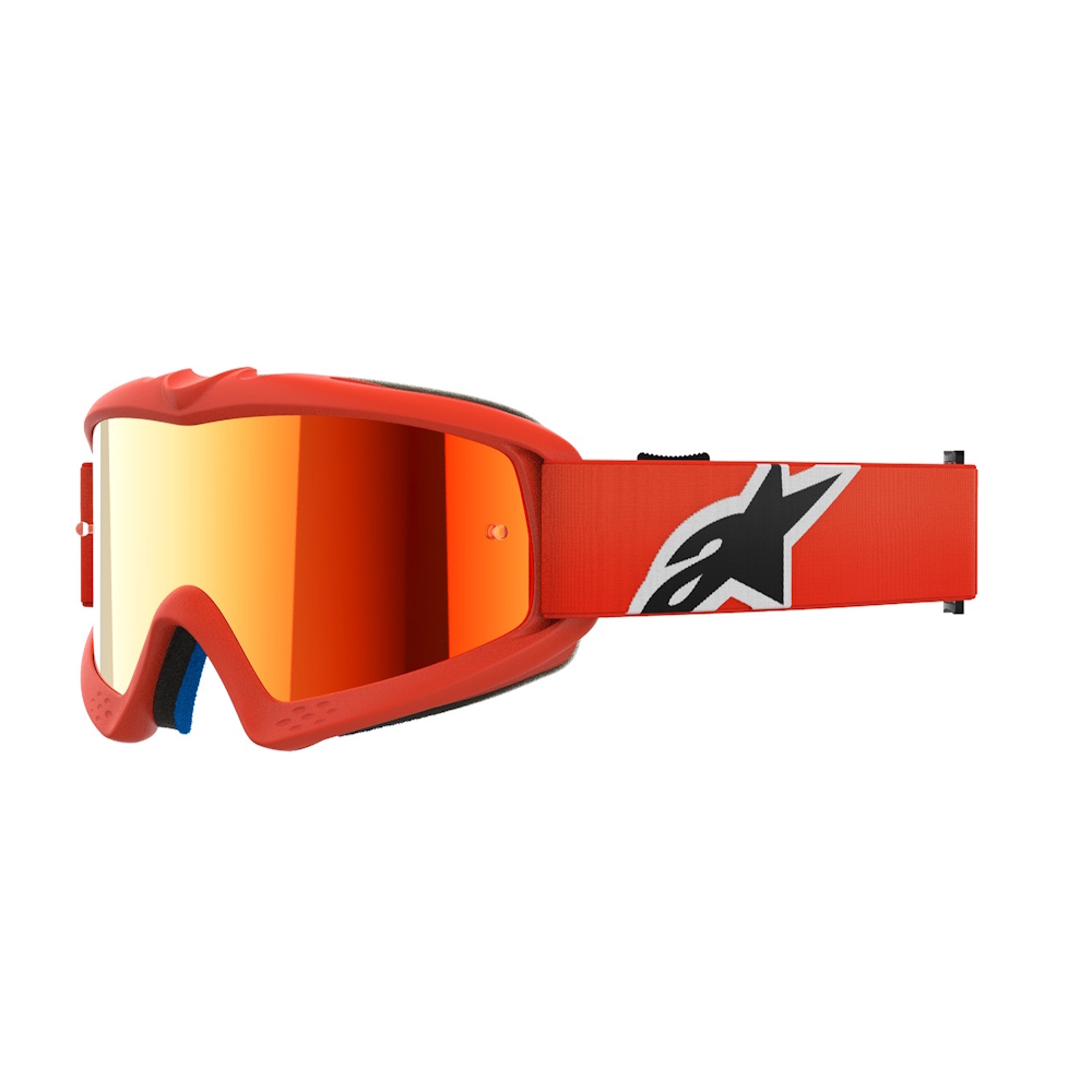 Dětské motokrosové brýle Alpinestars Vision Mirror Youth Corp oranžová, zrcadlové červené plexi