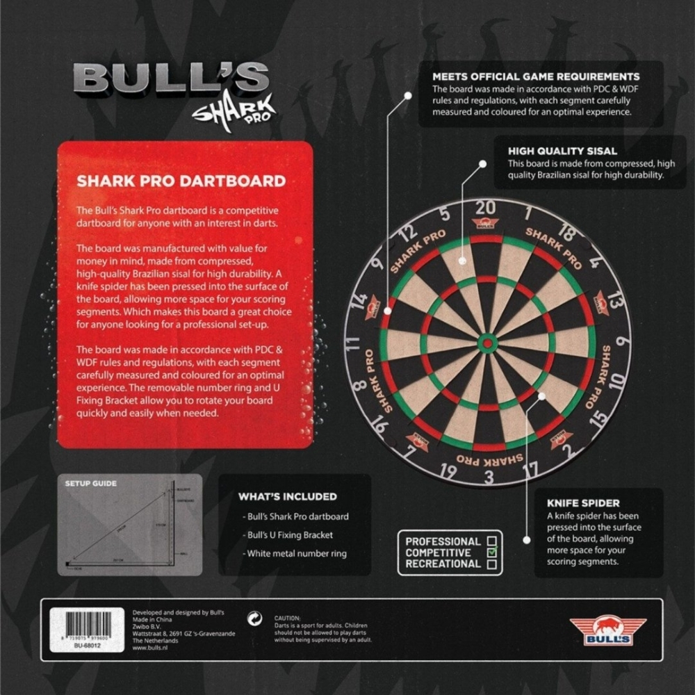 Sisalový terč na šipky Bull's Shark Pro II (obrázek 4)