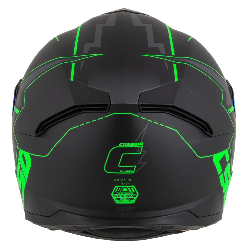 Moto přilba Cassida Integral GT 2.1 Flash černá matná/zelená fluo/tmavě šedá S (55-56) (obrázek 9)
