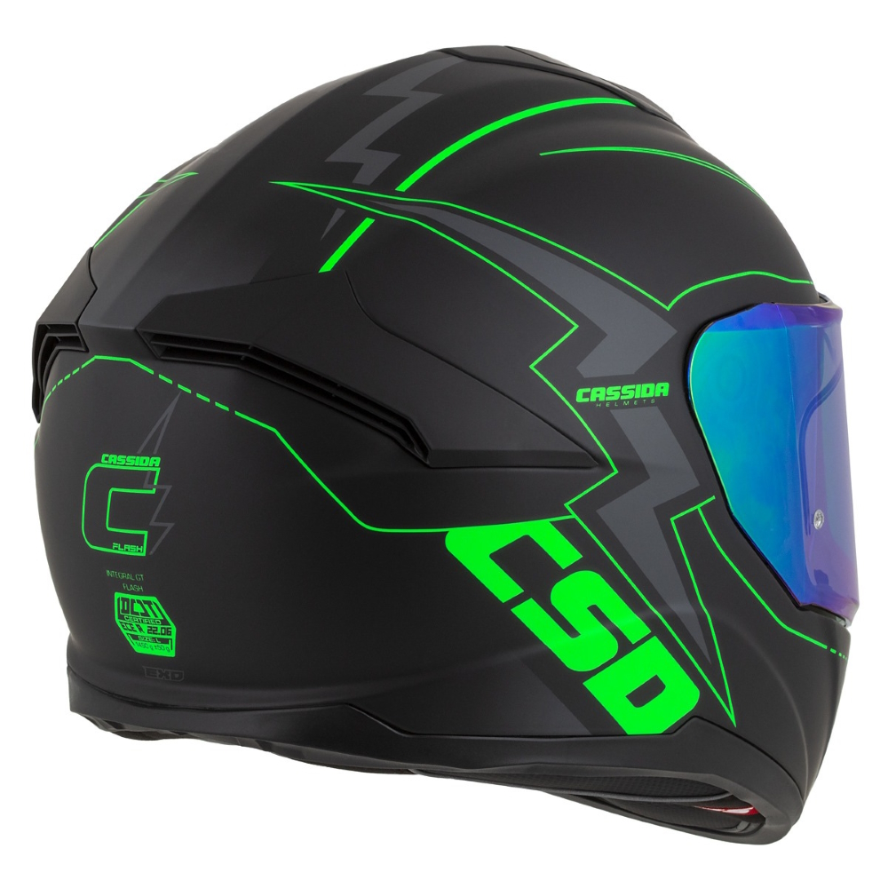Moto přilba Cassida Integral GT 2.1 Flash černá matná/zelená fluo/tmavě šedá 3XL (65-66) - Obrázek 7