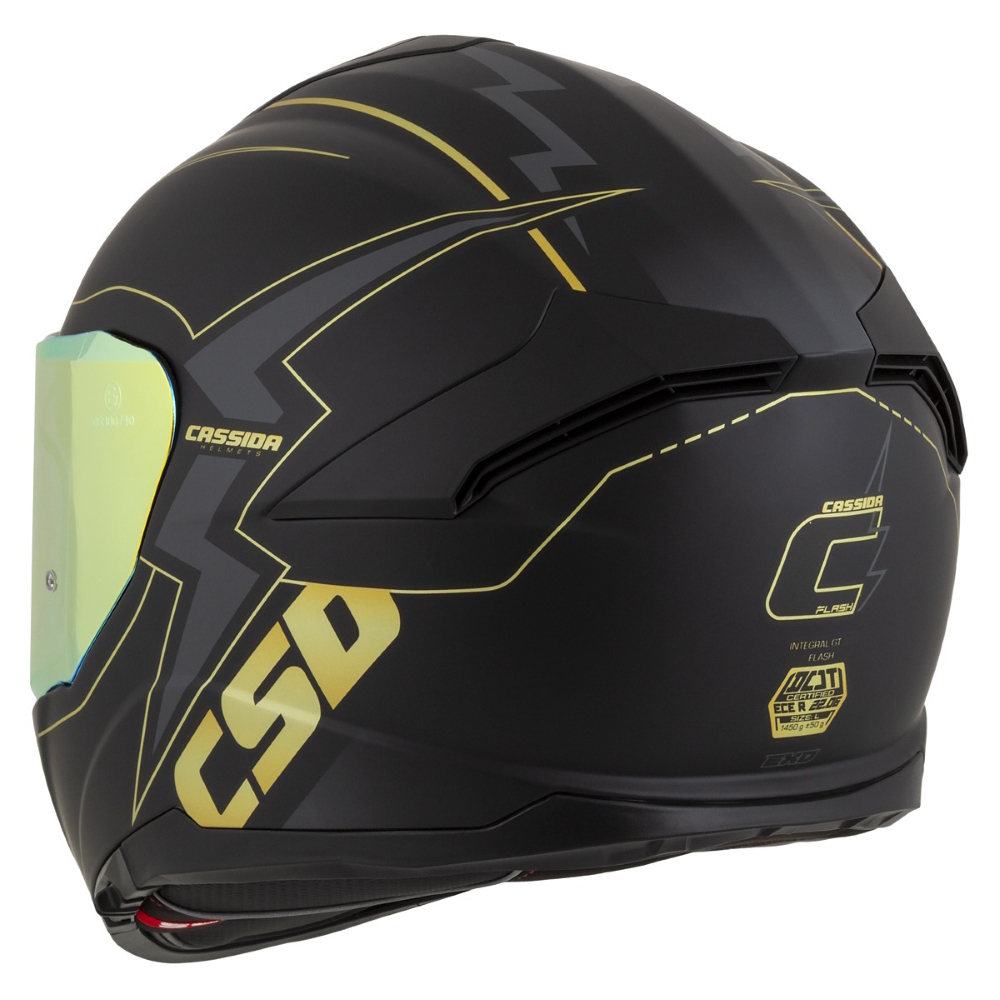 Moto přilba Cassida Integral GT 2.1 Flash černá matná/metalická zlatá/tmavě šedá S (55-56) (obrázek 8)