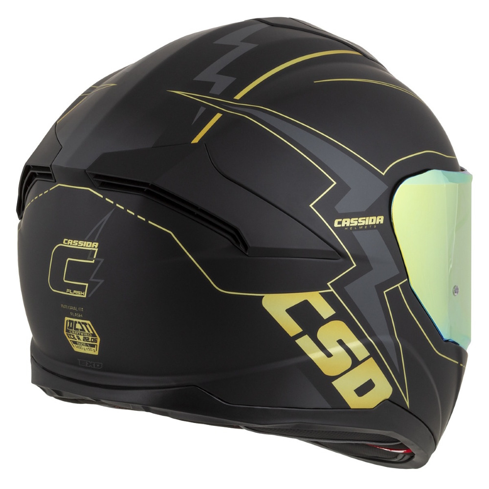 Moto přilba Cassida Integral GT 2.1 Flash černá matná/metalická zlatá/tmavě šedá S (55-56) (obrázek 9)