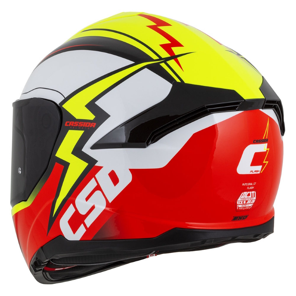 Moto přilba Cassida Integral GT 2.1 Flash žlutá fluo/červená fluo/černá/bílá XL (61-62) - Obrázek 6