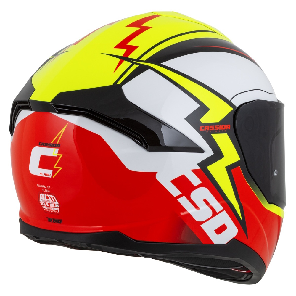 Moto přilba Cassida Integral GT 2.1 Flash žlutá fluo/červená fluo/černá/bílá XL (61-62) - Obrázek 7