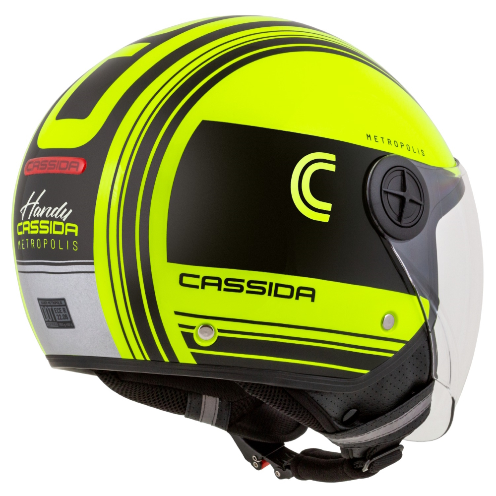 Moto přilba Cassida Handy Metropolis Safety žlutá fluo/černá/reflexní šedá XS (53-54) - Obrázek 6