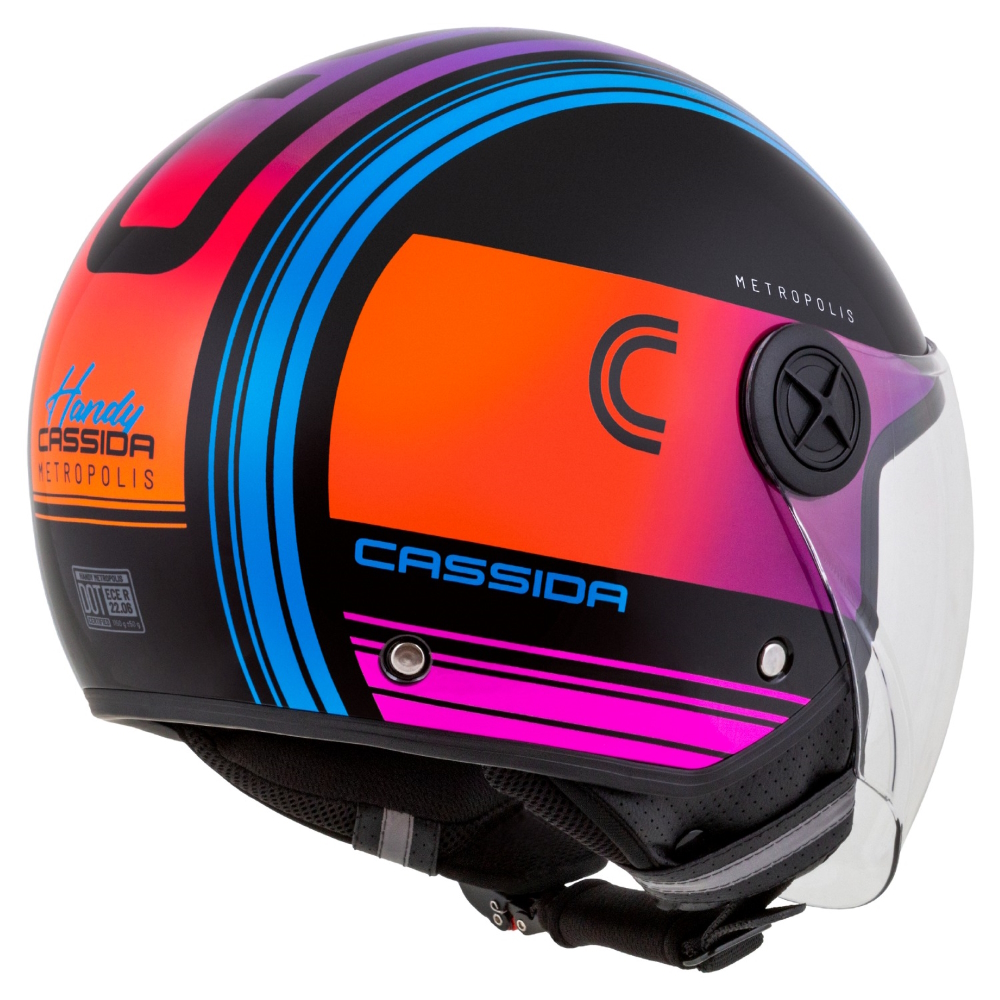 Moto přilba Cassida Handy Metropolis černá/tyrkysová/gradient XS (53-54) - Obrázek 5