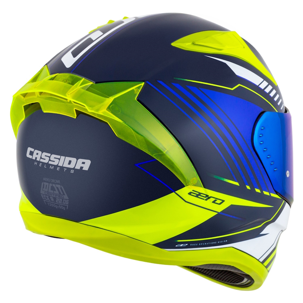 Moto přilba Cassida Aero Drome modrá/žlutá fluo/světle modrá/bílá L (59-60) (obrázek 8)