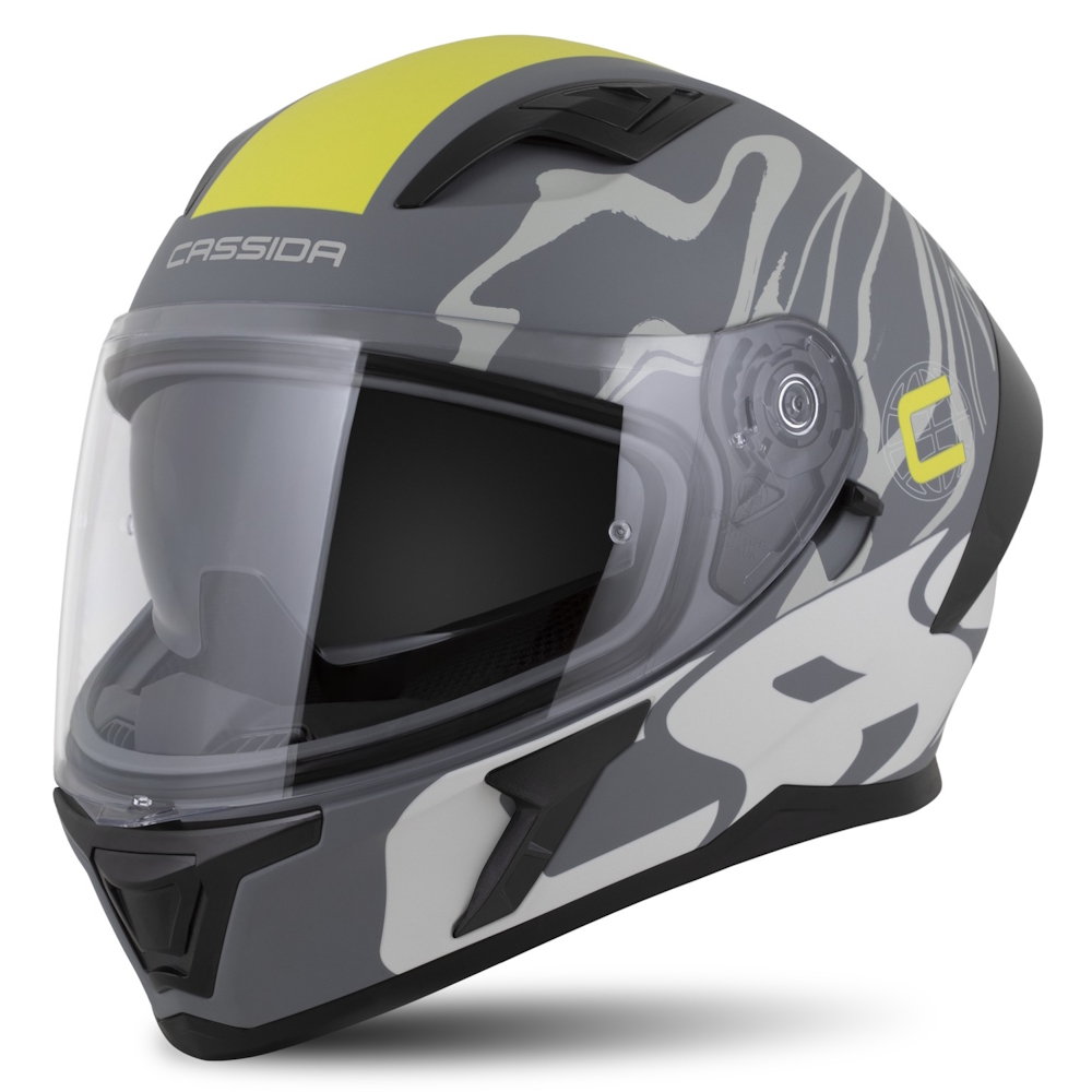 Moto přilba Cassida Orbit Multivers šedá matná/světle šedá/žlutá fluo/černá  XS (53-54)
