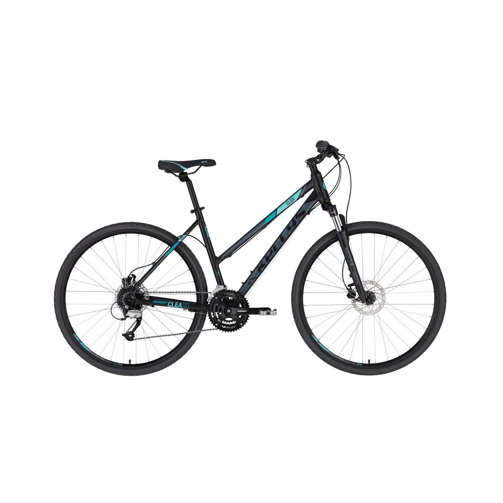 Levně Dámské crossové kolo KELLYS CLEA 90 28" 7.0 Black Aqua M (19", 165-180 cm)