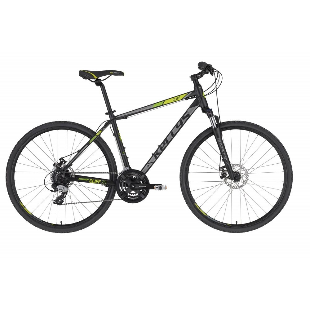 Pánské crossové kolo KELLYS CLIFF 70 28" - model 2021 Black Green - S (17'') - Záruka 10 let