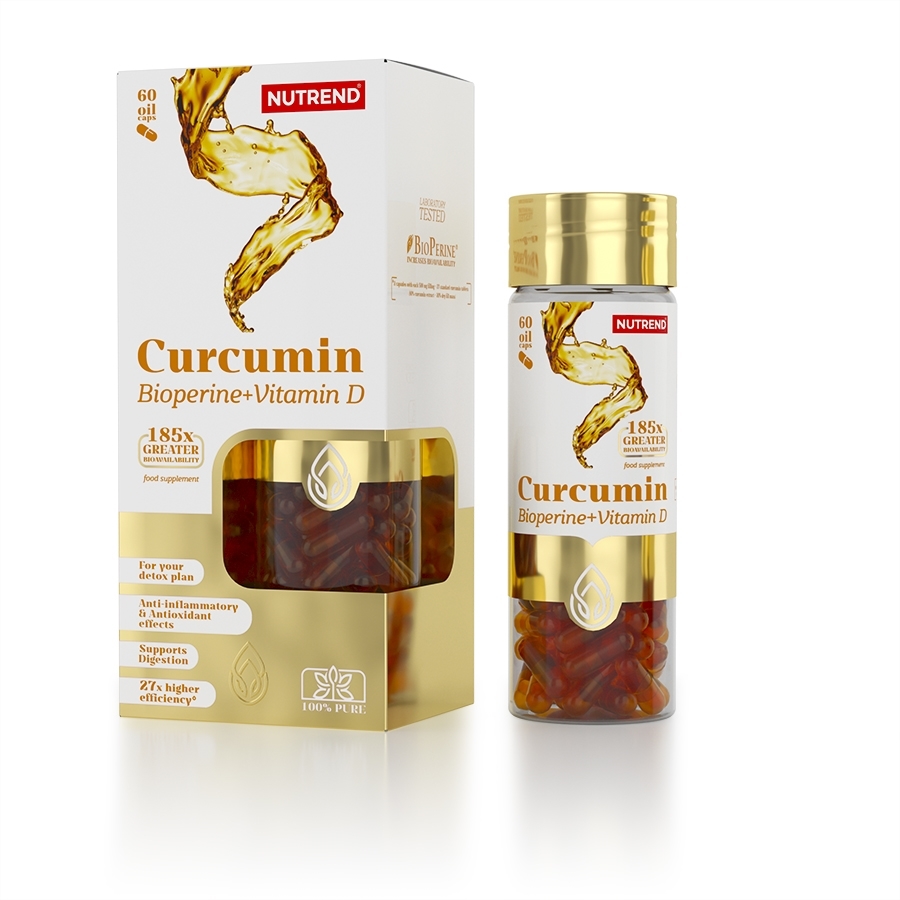 Nutrend Curcumin + Bioperine + Vitamin D, 60 kapslí