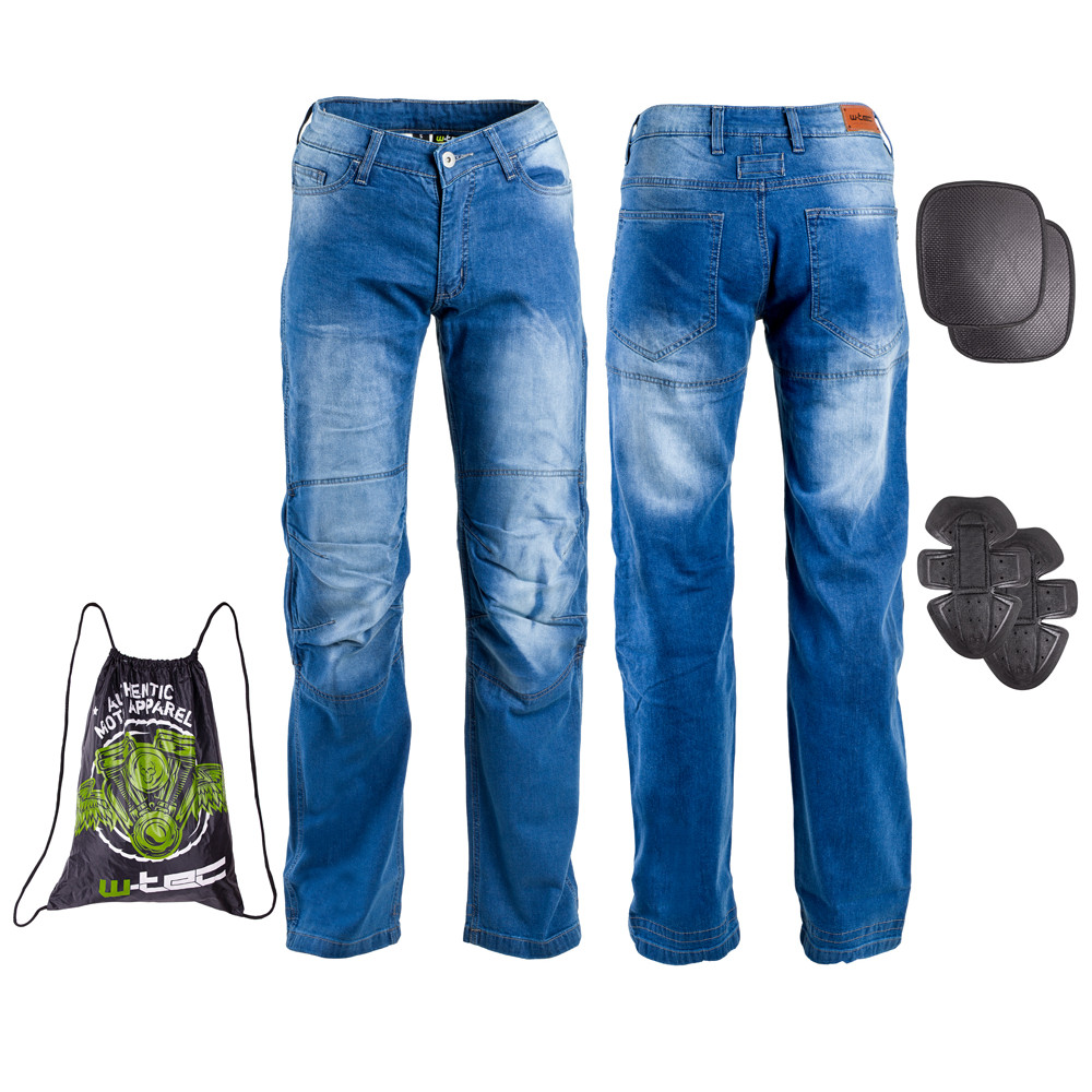 Pánské moto jeansy W-TEC Davosh  modrá  M - modrá