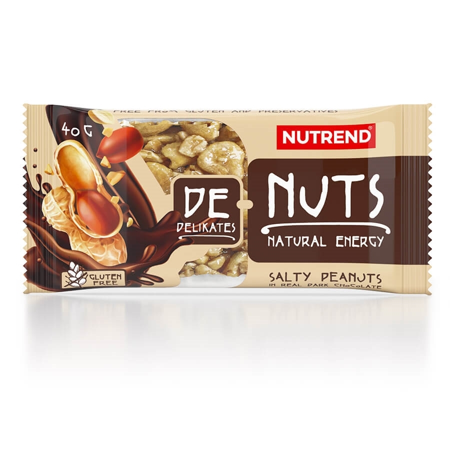 Tyčinka Nutrend DeNuts 40g  slané arašídy v hořké čokoládě