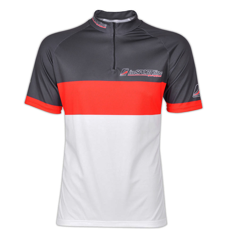 Levně Cyklistický dres inSPORTline Pro Team černo-červeno-bílá S