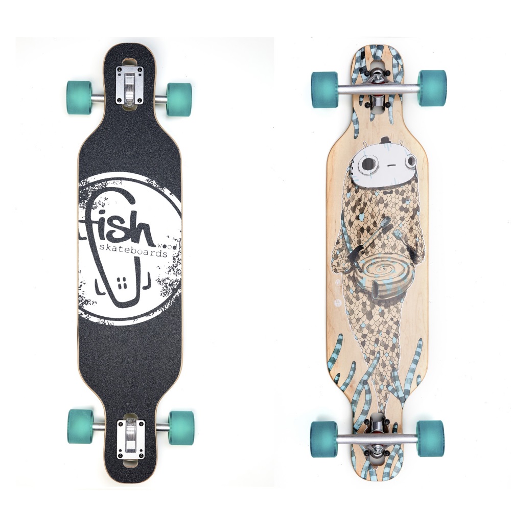 Longboard Fish Drumfish 35" Silver-Transparent Green