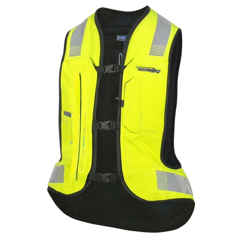 Airbagová vesta Helite e-Turtle HiVis rozšířená, elektronická HiVis žlutá - XL