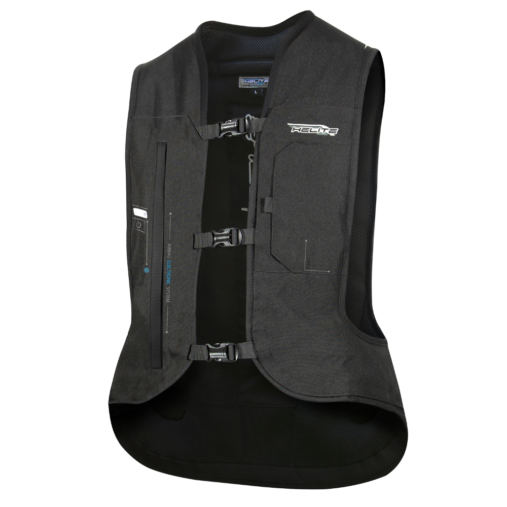 Airbagová vesta Helite e-Turtle černá rozšířená, elektronická  černá  XL