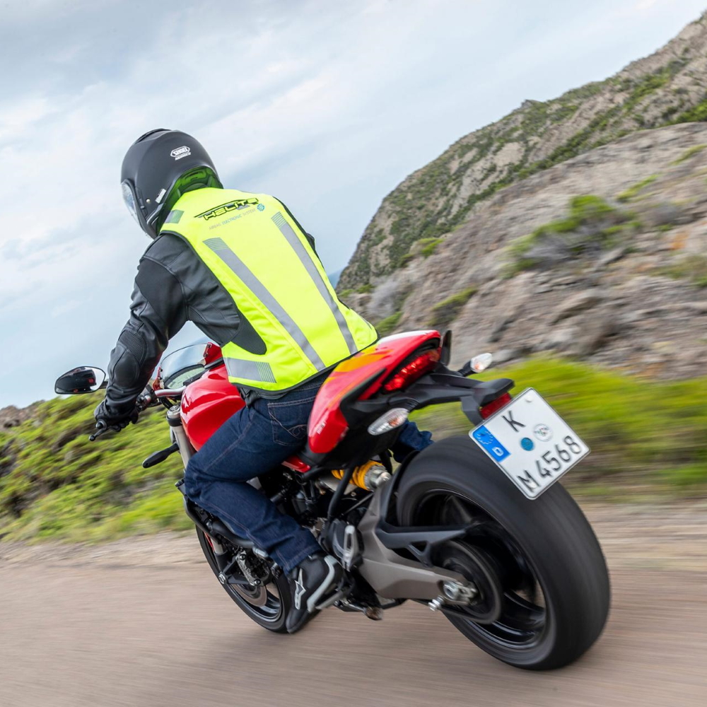 Airbagová vesta Helite e-Turtle HiVis rozšířená, elektronická HiVis žlutá XL - Obrázek 7