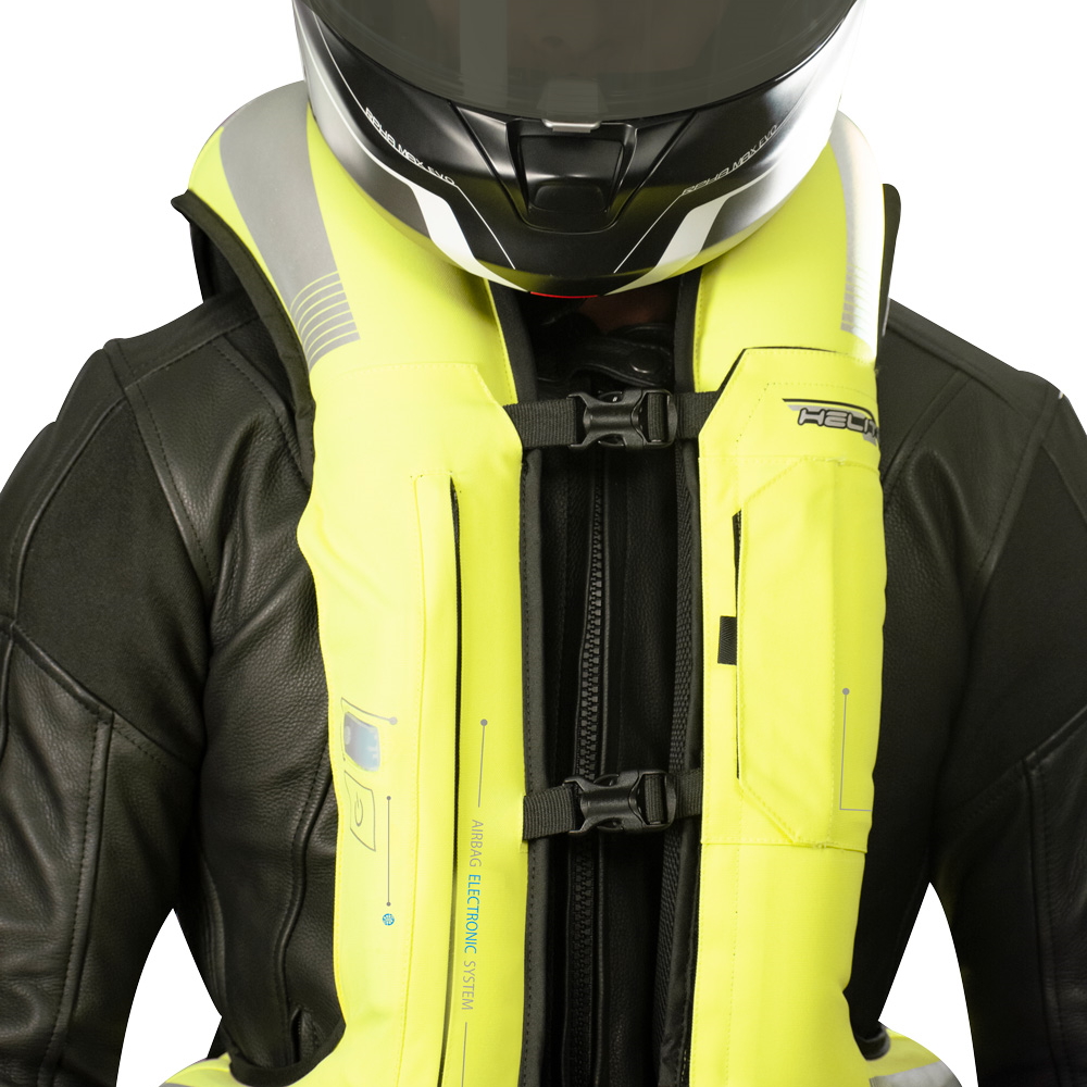 Airbagová vesta Helite e-Turtle HiVis rozšířená, elektronická HiVis žlutá XL - Obrázek 6
