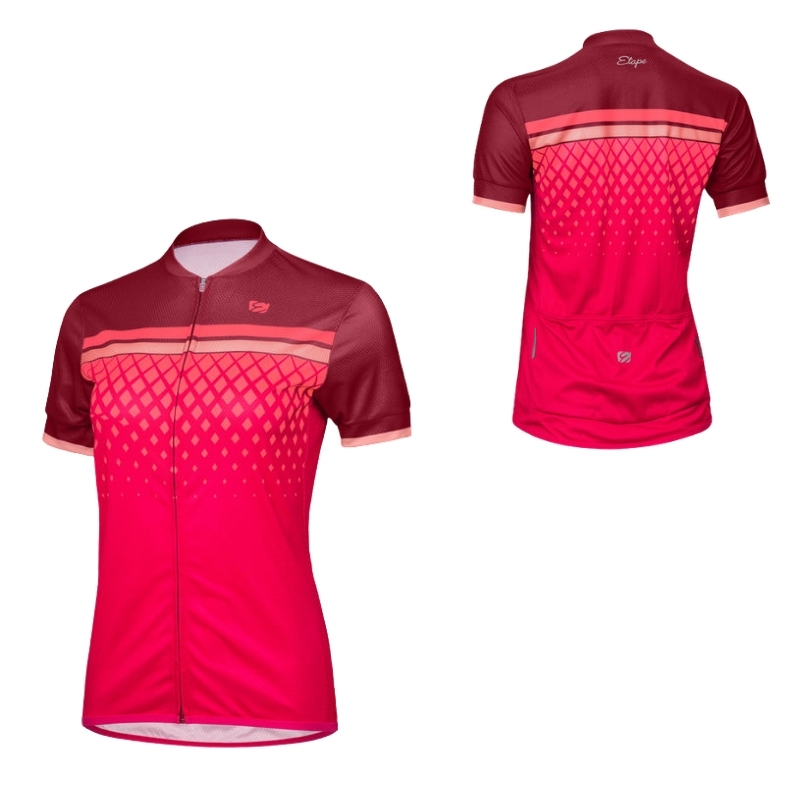 Dámský cyklistický dres s krátkým rukávem Etape Diamond bordeaux/růžová L