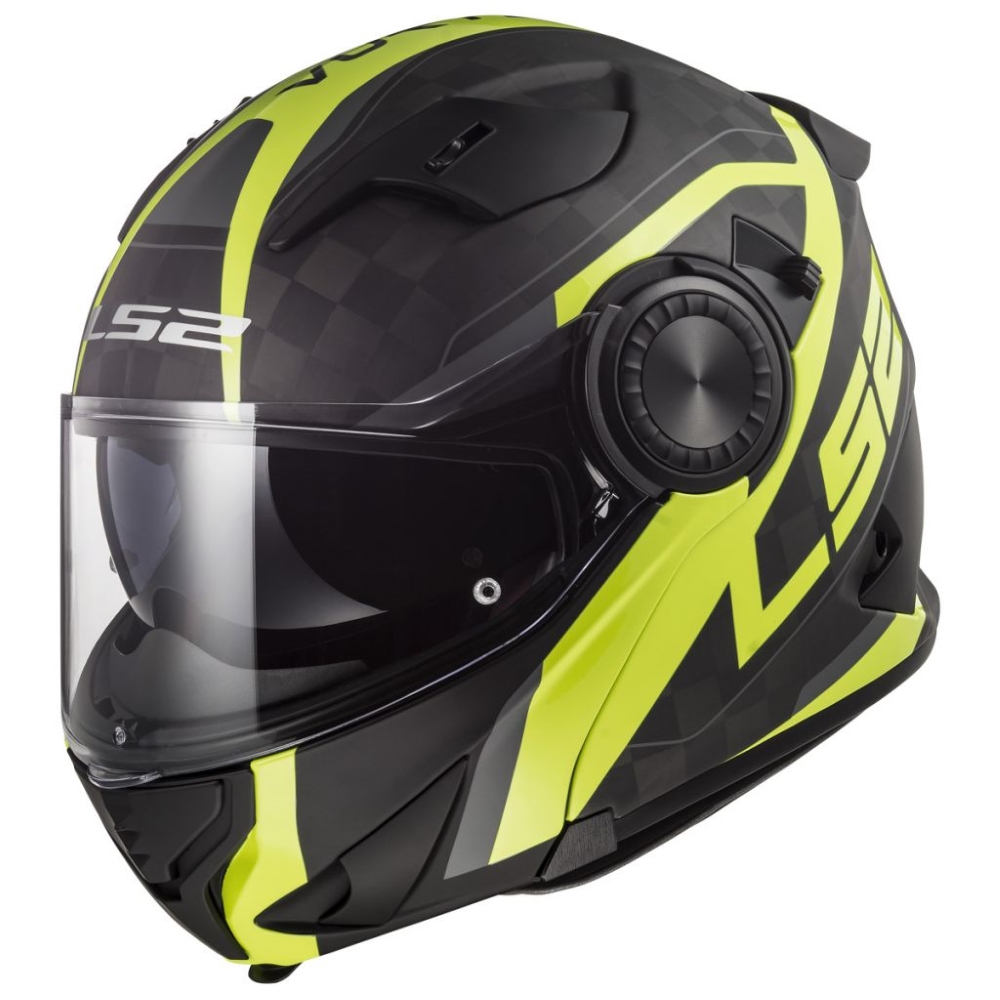 Výklopná přilba LS2 FF313 Vortex  Carbon Hi Vis Yellow  L (59-60) - Carbon Hi Vis Yellow