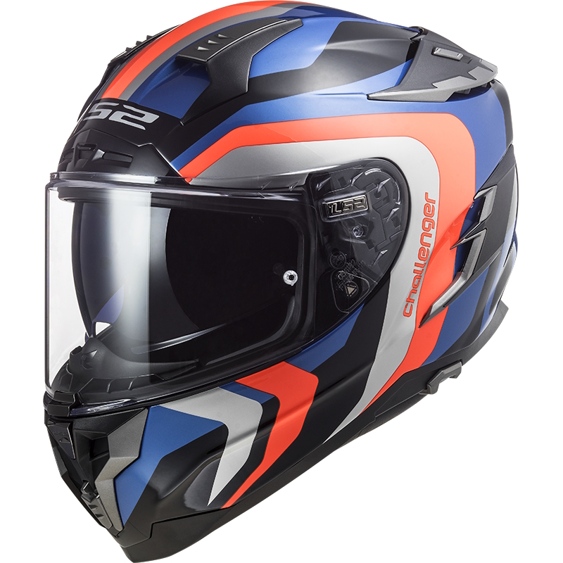 Moto přilba LS2 FF327 Challenger Galactic  Gloss Blue Fluo Orange  3XL (65-66)