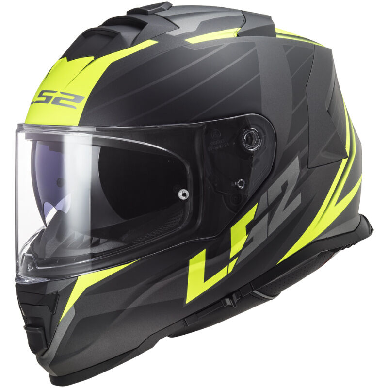Moto helma LS2 FF800 Storm Nerve  Matt Black H-V Yellow  XL (61-62) - Matt Black H,V Yellow