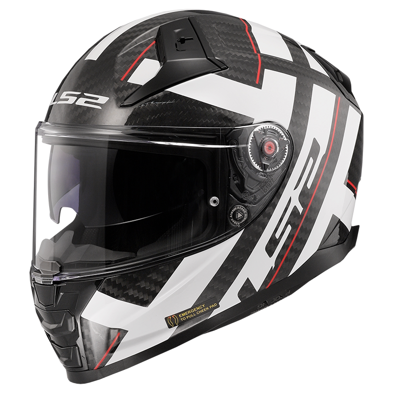 Moto přilba LS2 FF811 Vector II Carbon Strong Gl. White  4XL (67-68)