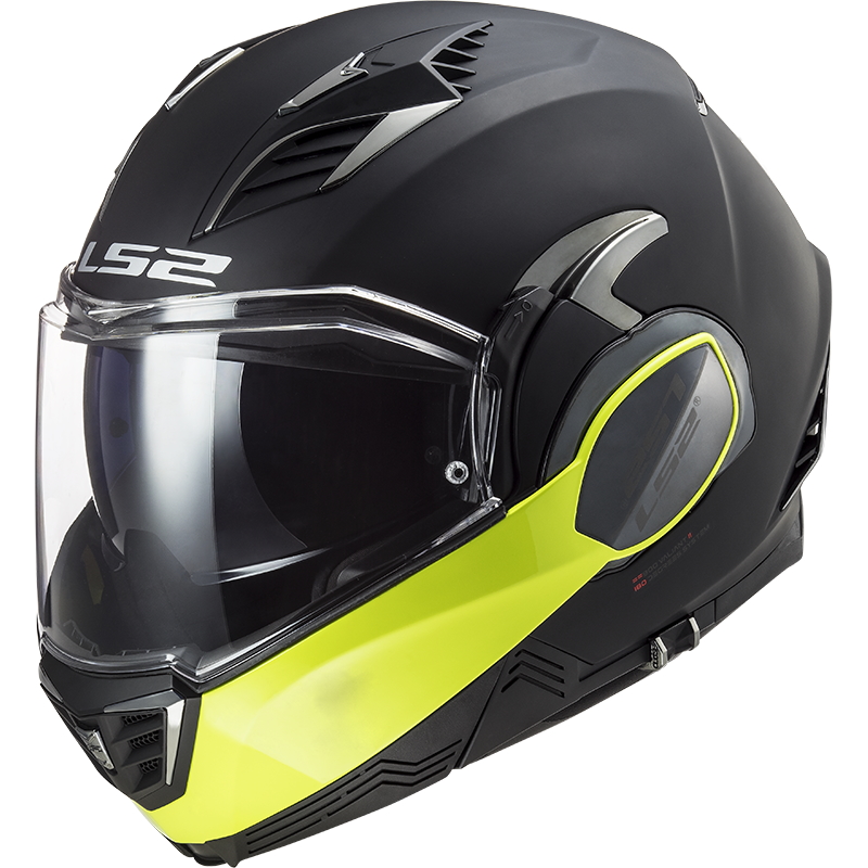 Výklopná moto přilba LS2 FF900 Valiant II Hammer P/J Black H-V Yellow - XS (53-54)