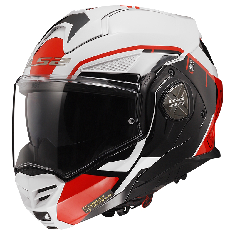 Výklopná moto přilba LS2 FF901 Advant X Metryk White Red P/J 3XL (65-66)