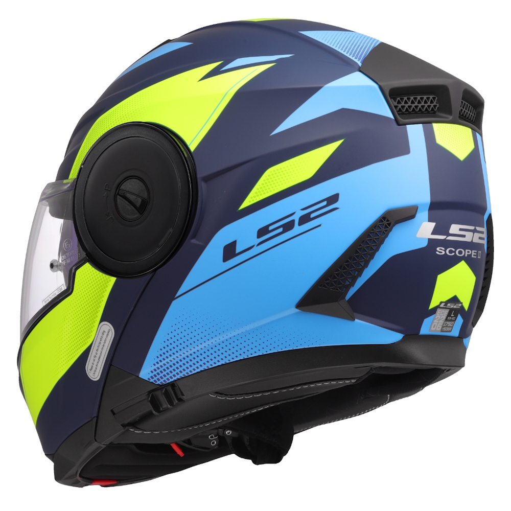 Výklopná moto přilba LS2 FF902 Scope II Duria Blue H-V Yellow XXL (63-64) - Obrázek 3