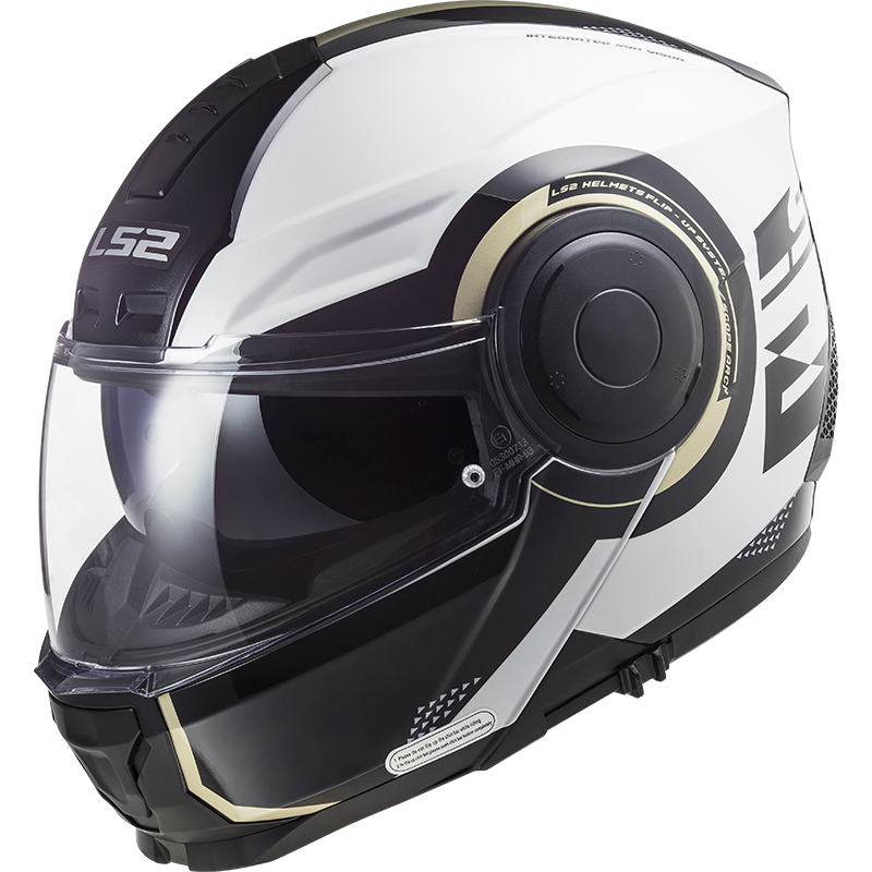 Výklopná moto přilba LS2 FF902 Scope Arch Gloss White Titanium - L (59-60)