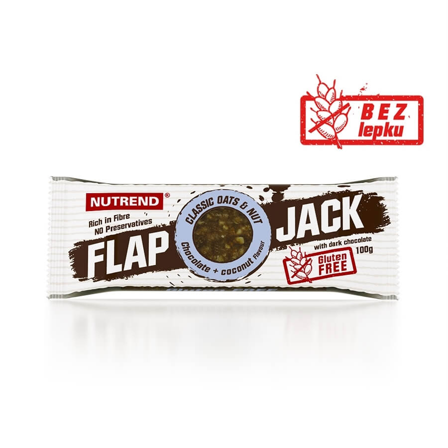 Tyčinka Nutrend FlapJack Gluten Free 100g čokoláda+kokos s hořkou čokoládou (obrázek 5)