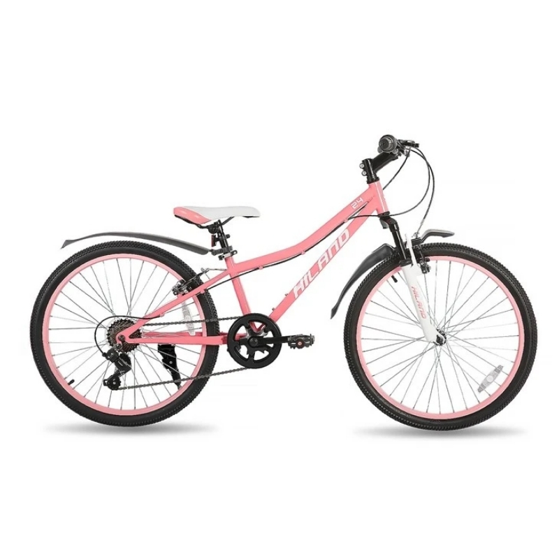 Juniorské horské kolo Hiland Climber 24" • 125-150 cm 12,5" (125-150 cm) růžová