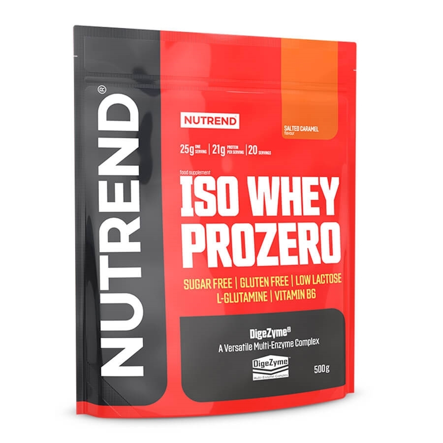 Práškový koncentrát Nutrend ISO WHEY Prozero 500 g slaný karamel