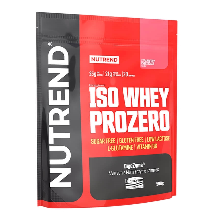 Práškový koncentrát Nutrend ISO WHEY Prozero 500 g jahodový cheesecake