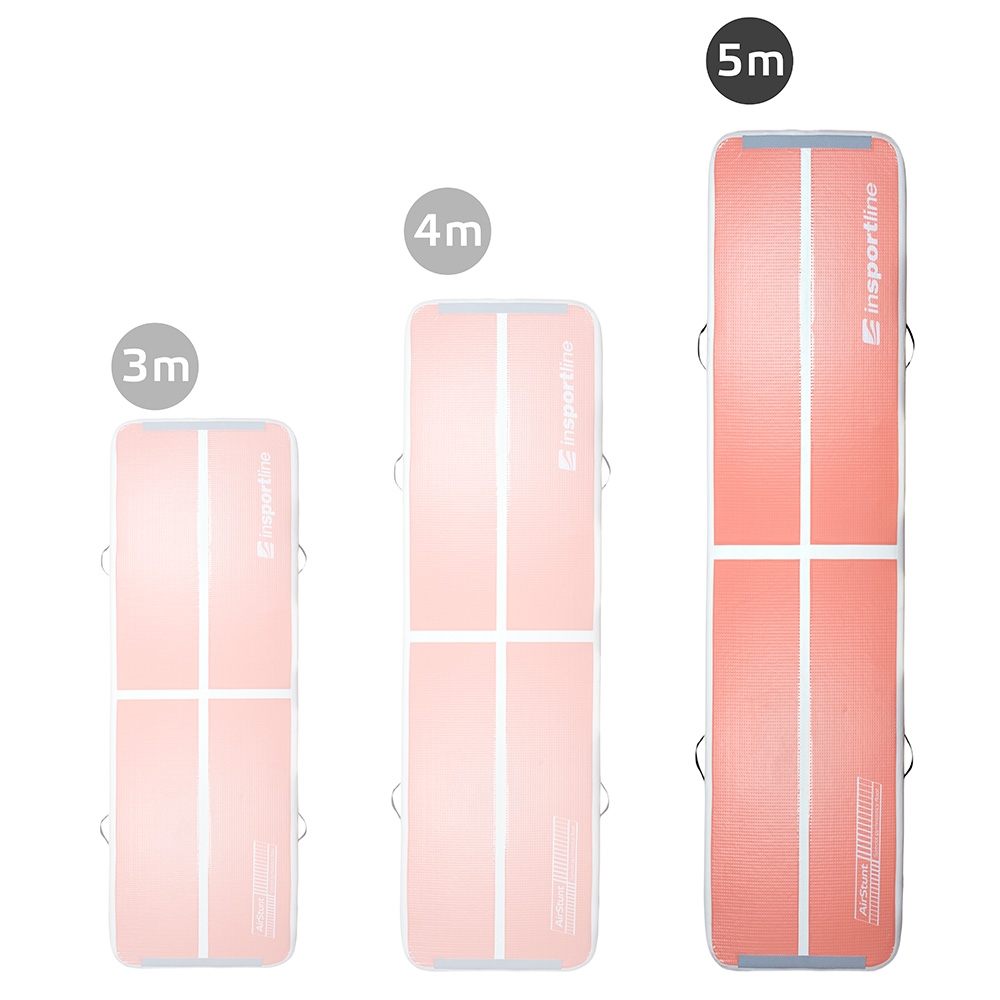 Airtrack inSPORTline Airstunt 500x100x10 cm korálová růžová s elektrickou pumpou - Obrázek 3