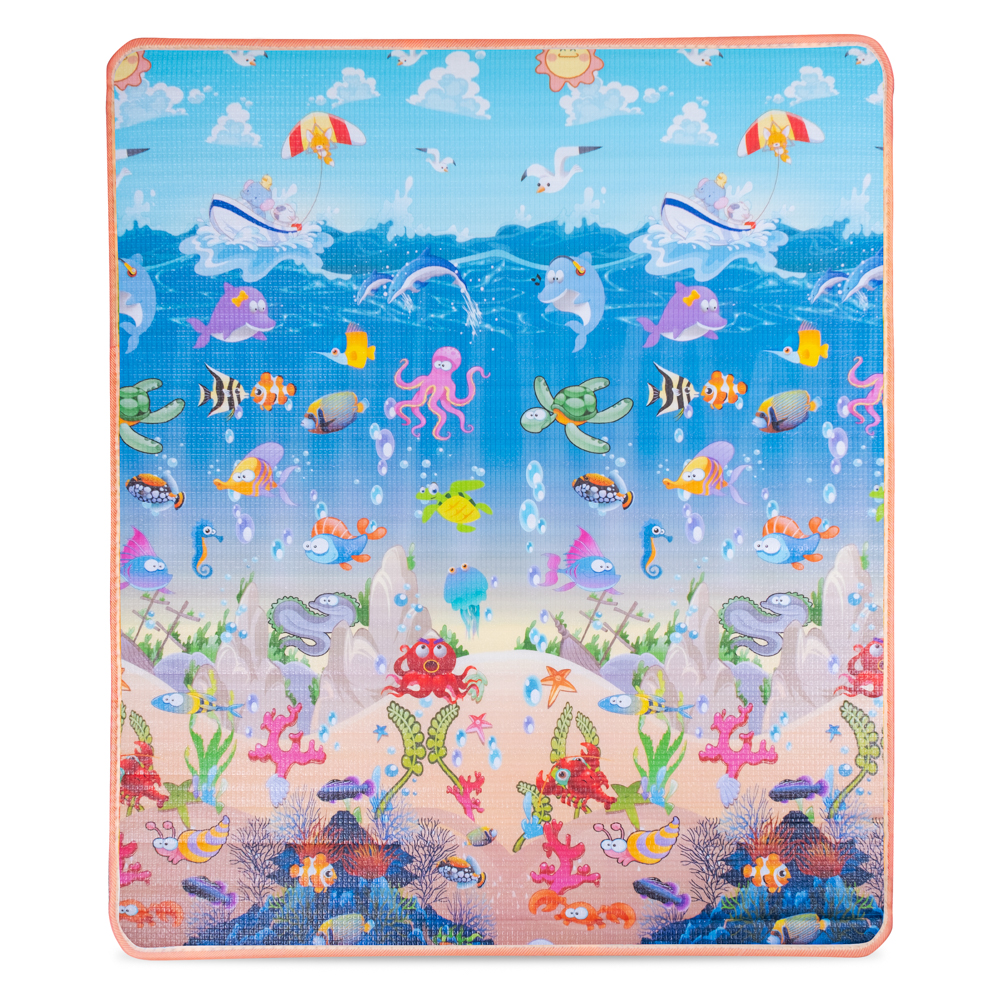 Rolovatelná dětská podložka inSPORTline Lhotino 150x180x1,5 cm Pláž/Farma - Obrázek 3